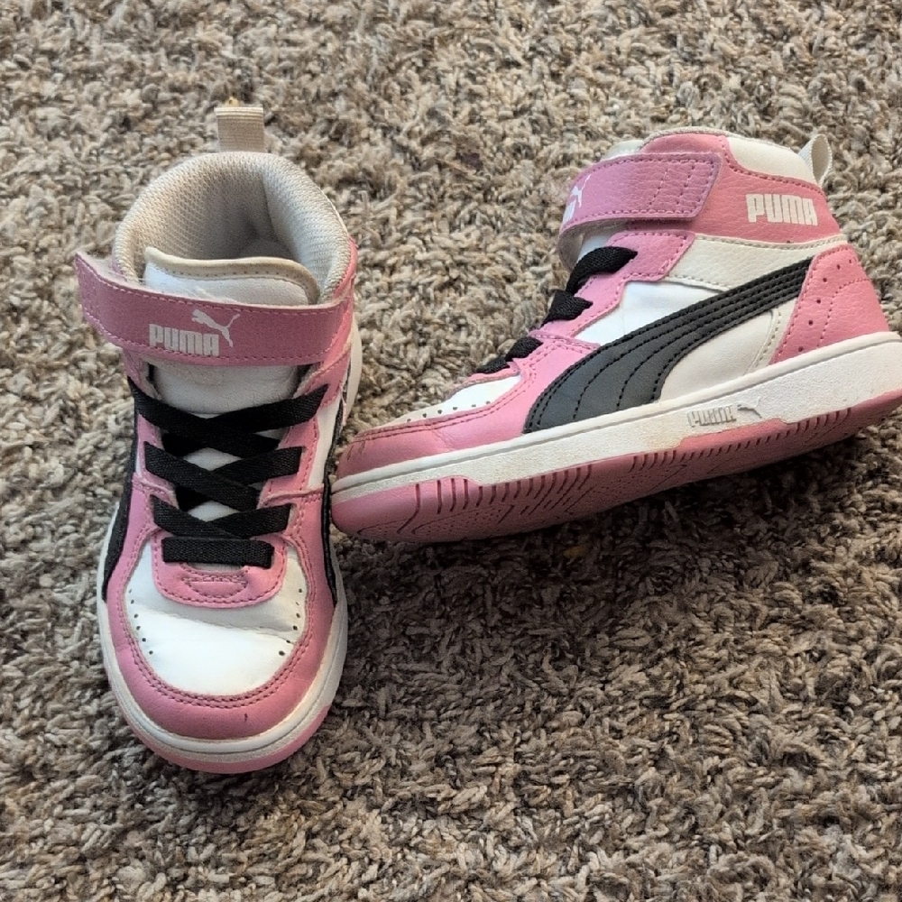 Puma Kids Pink and White Sneakers